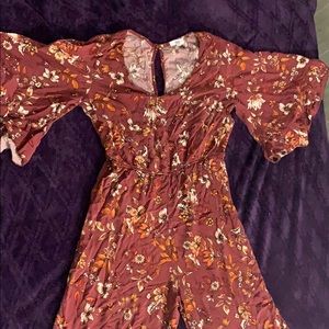 Floral Burgundy Romper
